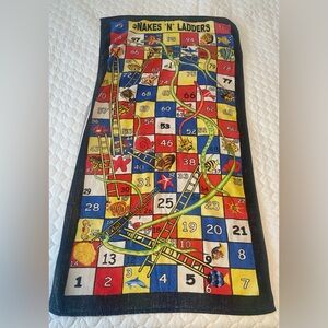 Vintage Colorful Snakes and Ladders Game Board Design Beach Towel
